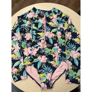 Girls Angel Beach  Floral One Piece Swimsuit Size 12